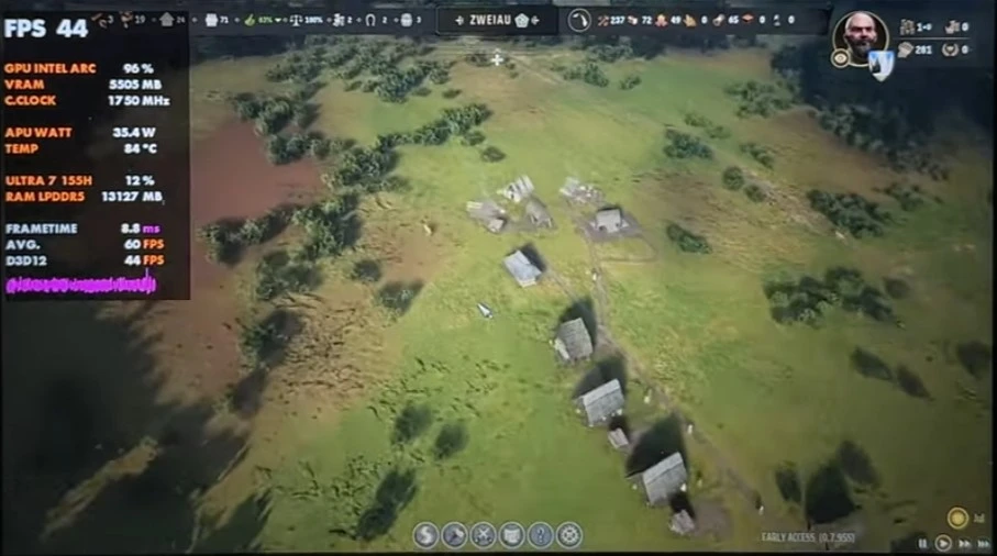 manor lords MSI claw benchmarks