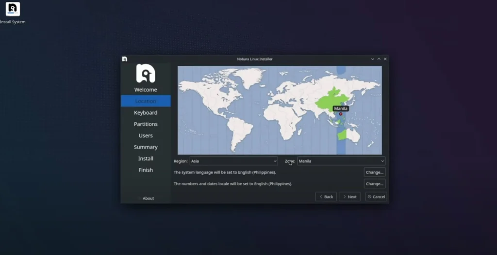 Nobara setup on Asus ROG Ally.