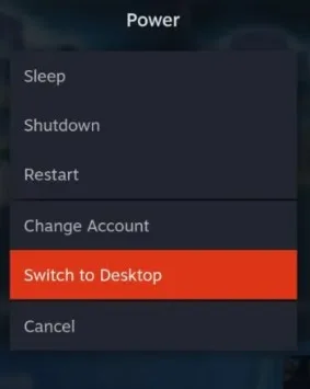 booting into Steam Deck desktop mode.