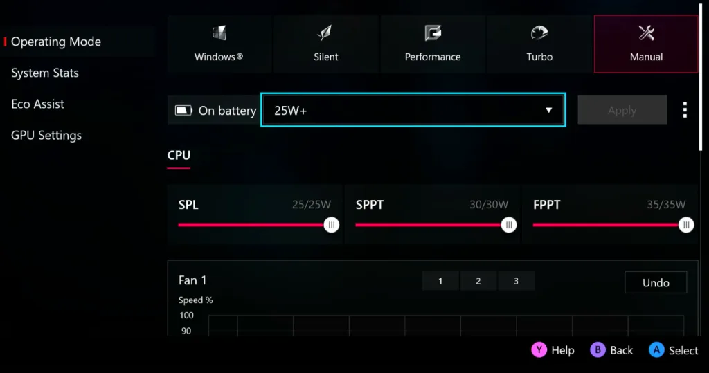 increasing TDP on ROG Ally 
