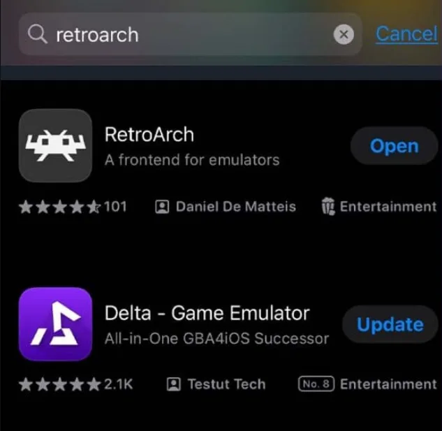 download retroarch via App Store