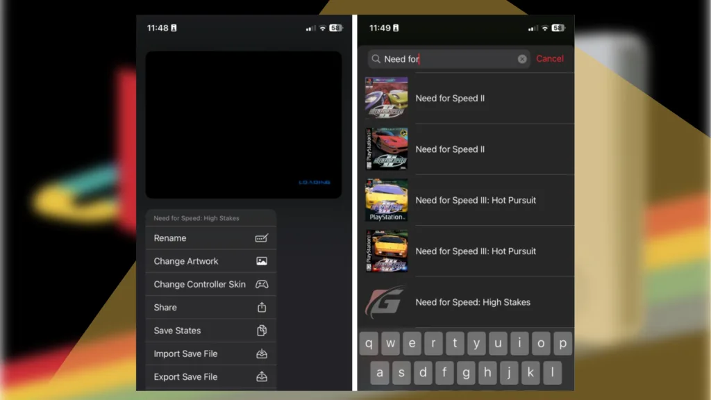 how to add art work on Gamma PS1 emulator