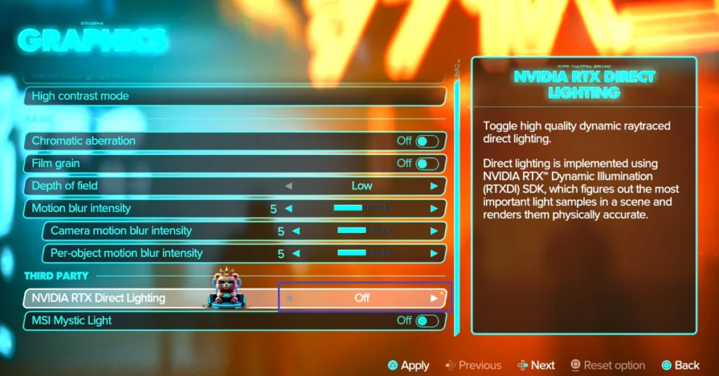 How to disable RTX Direct Lighting (RTXDI) in Star Wars Outlaws to fix in-game crashes.