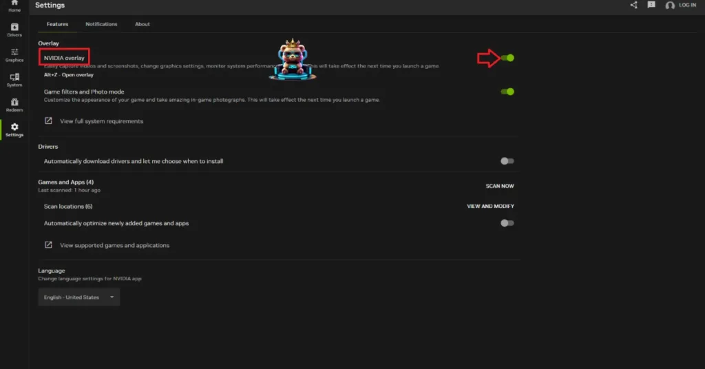 How to disable or enable the Nvidia Overlay?