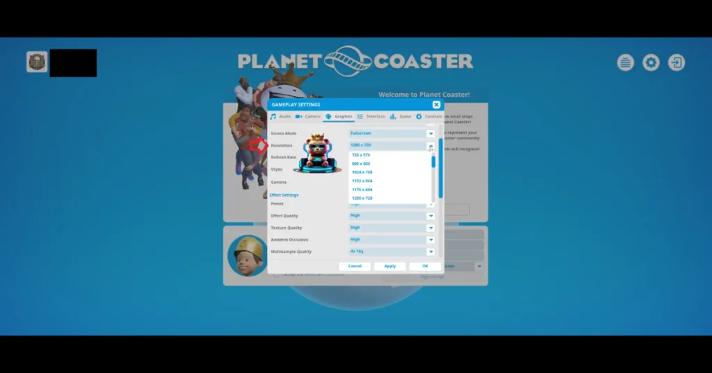 How to change Planet Coaster 2 in-game resolution.