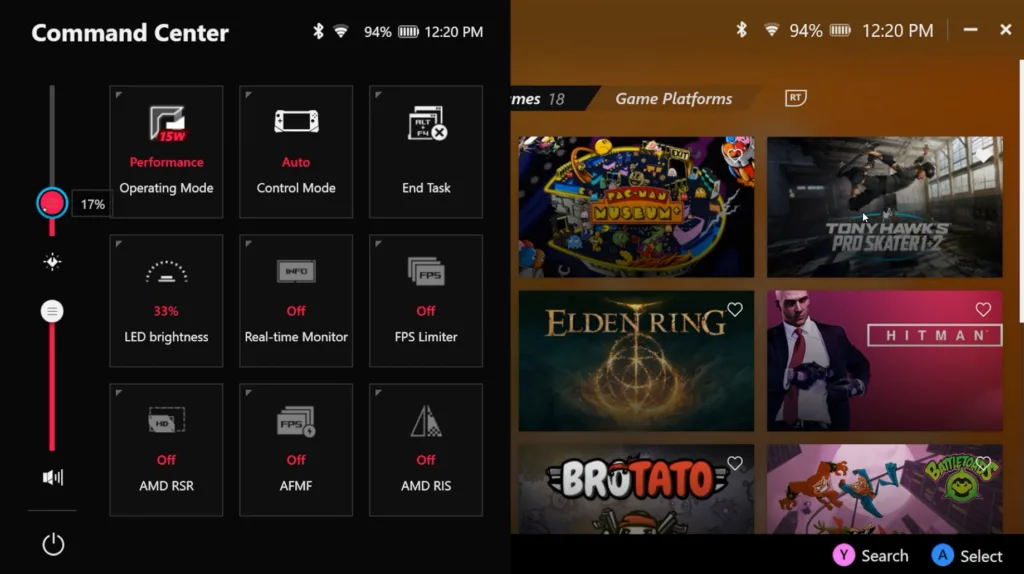 how to lower brightness on rog ally and ally x