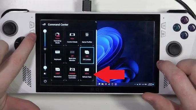 how to lower refresh rate on rog ally and ally x