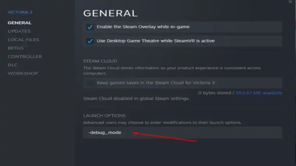 Victoria 3 debug mode