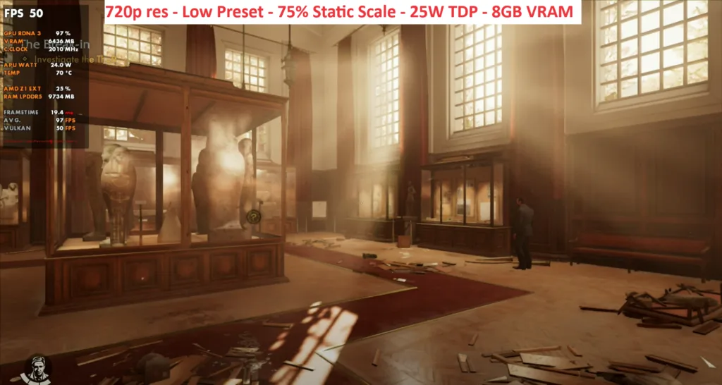 INDIANA JONES THE GREAT CIRCLE indoor rog ally x benchmarks