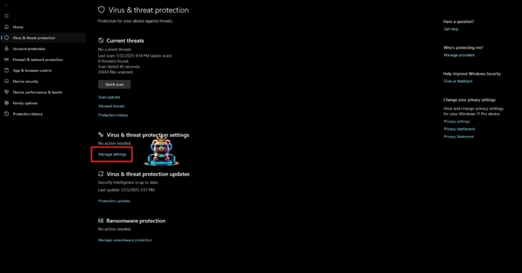 How to disable Windows Security's real-time protection?