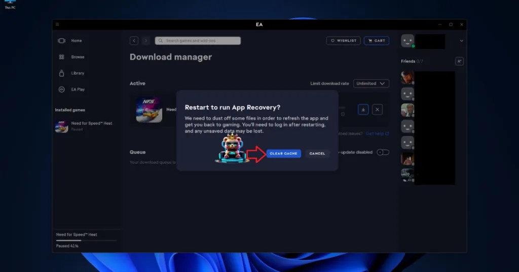 How to clear EA App cache on PC?