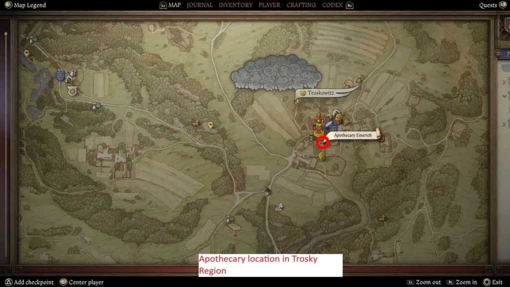 Marigold location in Trosky region Kingdom Come Deliverance 2