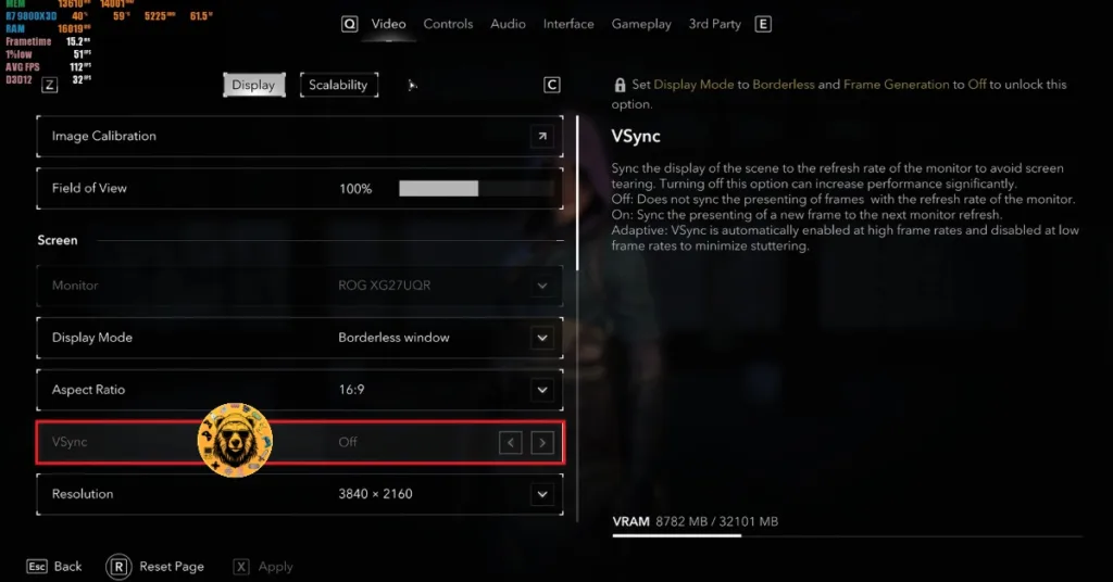 How to enable vertical synchronization in Assassin's Creed Shadows to fix in-game crashes?