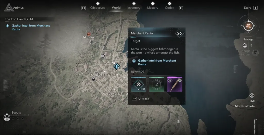 Merchant Kanta Location in ac shadows