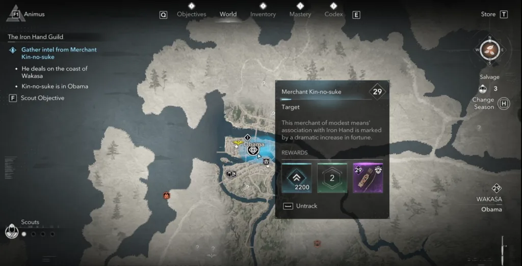 Merchant Kin-No-Suke Location in ac shadows