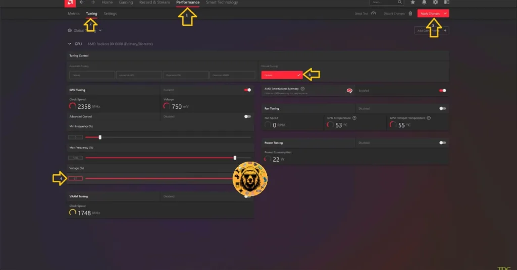 How to undervolt AMD GPU using Adrenalin Software to fix Monster Hunter Wilds in-game crashes?