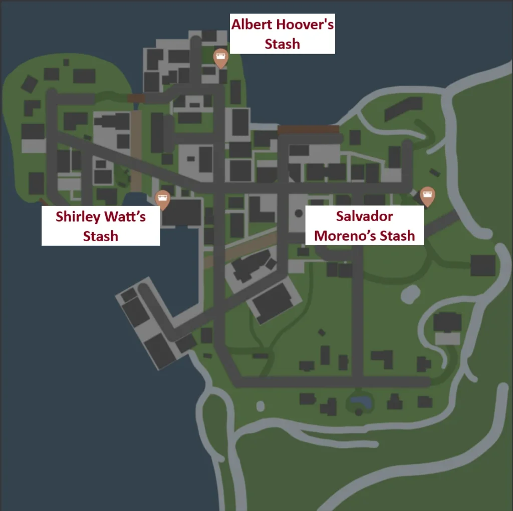 map of all stash locations in Schedule 1