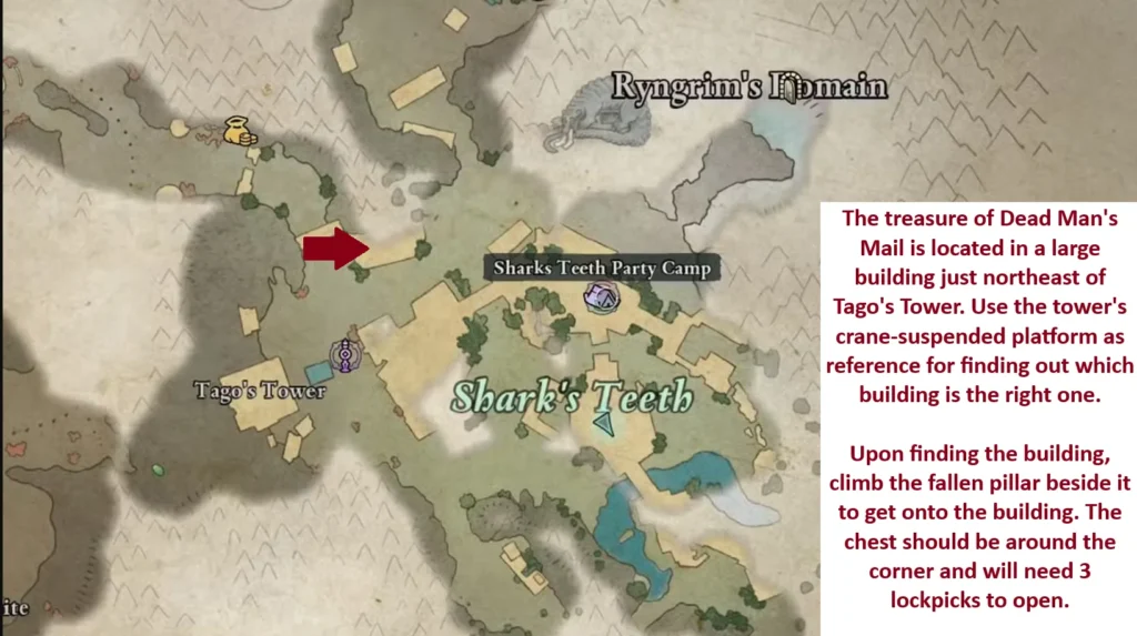 Dead Man’s Mail Treasure Map solution