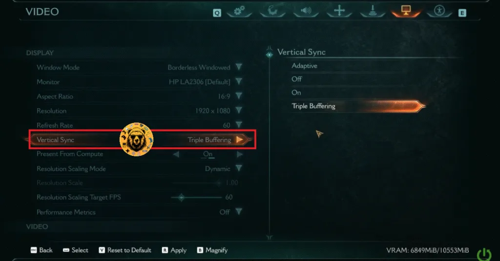 How to fix enable vertical sync in DOOM: The Dark Ages to fix crashes?