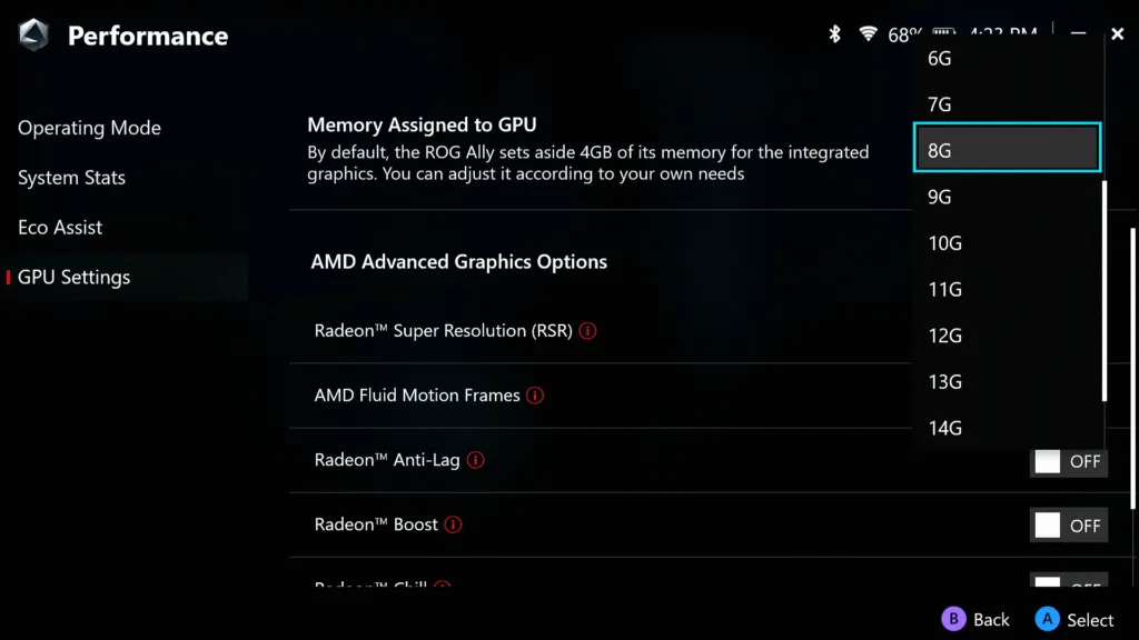 doom the dark ages best rog ally settings