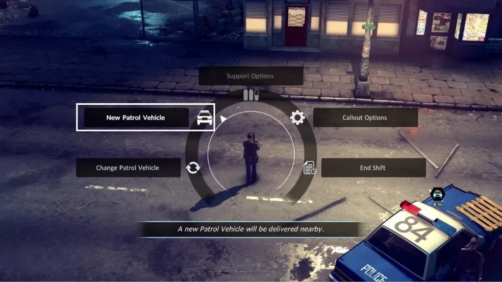 ordering a new patrol car in The Precinct