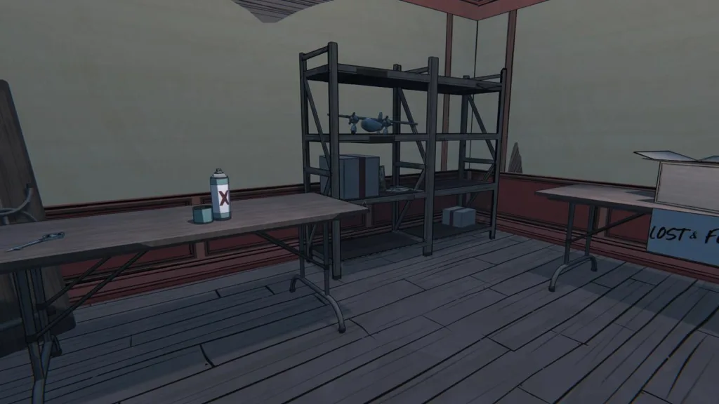 image showing repellent in lost and found room of Blue Prince