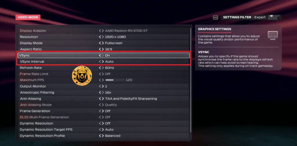 How to enable vsync in F1 25 to fix in-game crashes on PC?