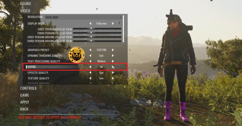 How to enable vsunc in Scum to the fix the LowLevelFatalError crash?