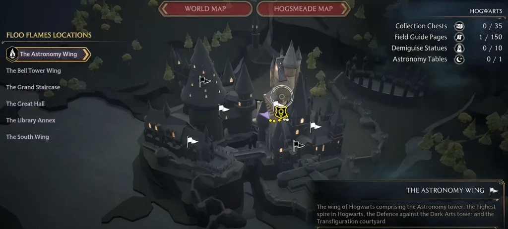 Charms class location in Hogwarts Legacy