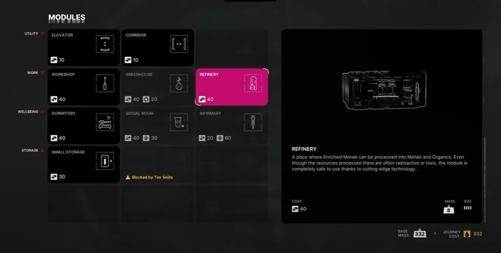 Refinery crafting recipe in The Alters