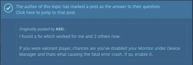 Enable second monitor to fix the WUCHNG Fallen Fethers Fatal Error crash on PC.