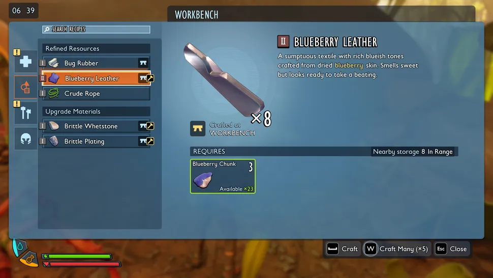 blueberry leather crafting recipe Grounded 2