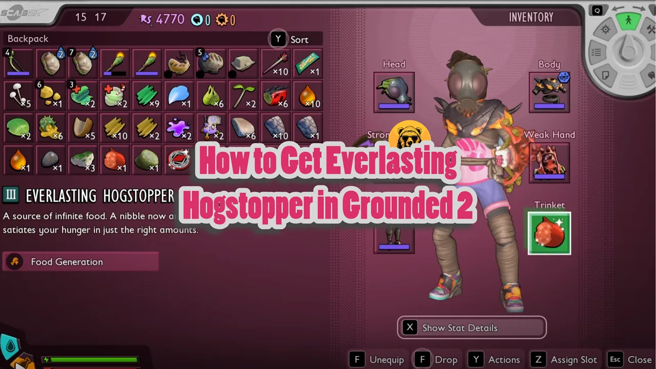 How to Get Everlasting Hogstopper Trinket in Grounded 2 (Infinite Food)