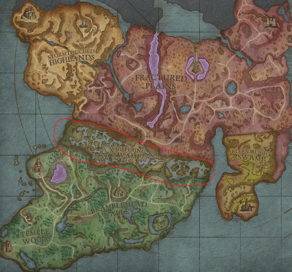 Map of all Marrentill locations in Runescape Dragonwilds