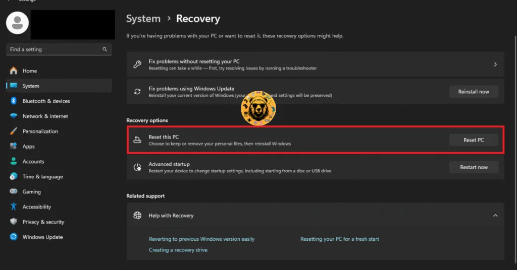How to reset Windows to fix the Fatal Scar Error in Dawn of War Definitive Edition?