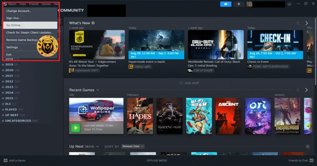 How to run Steam in Online mode to fix Gears of War: Reloaded crashing on PC issue?