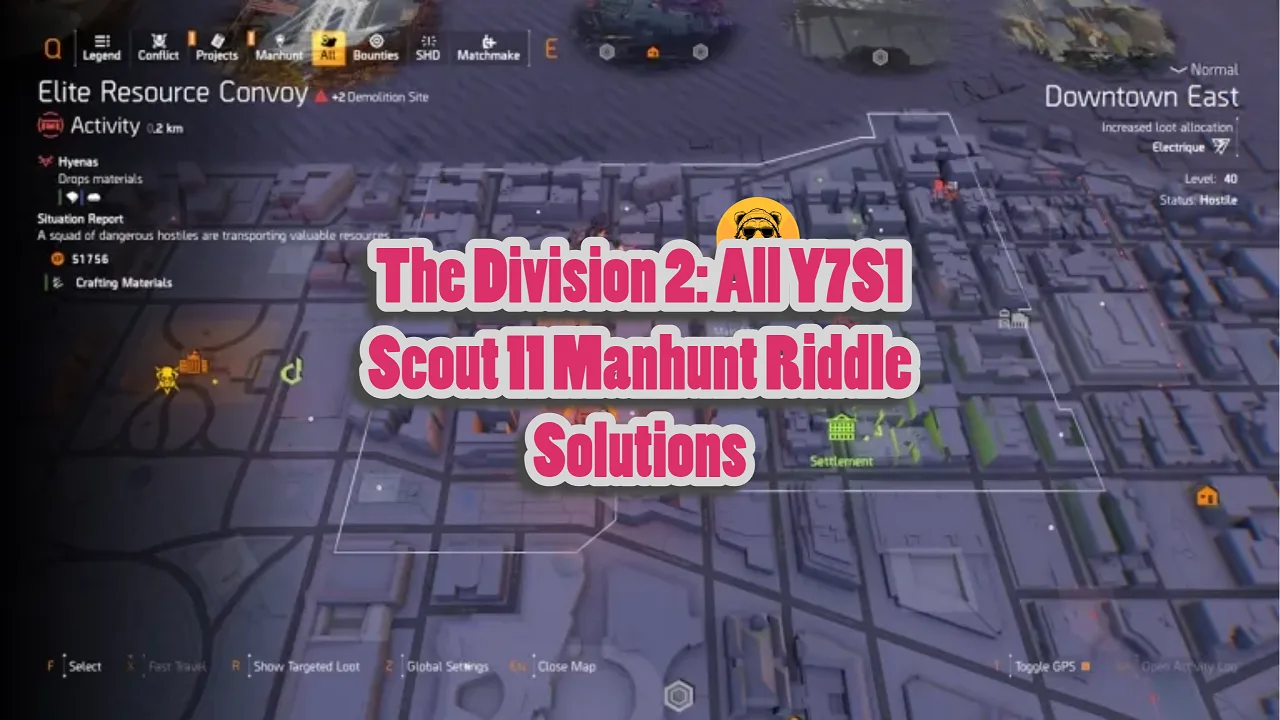 The Division 2 All Y7S1 Scout 11 Manhunt Riddle Solutions