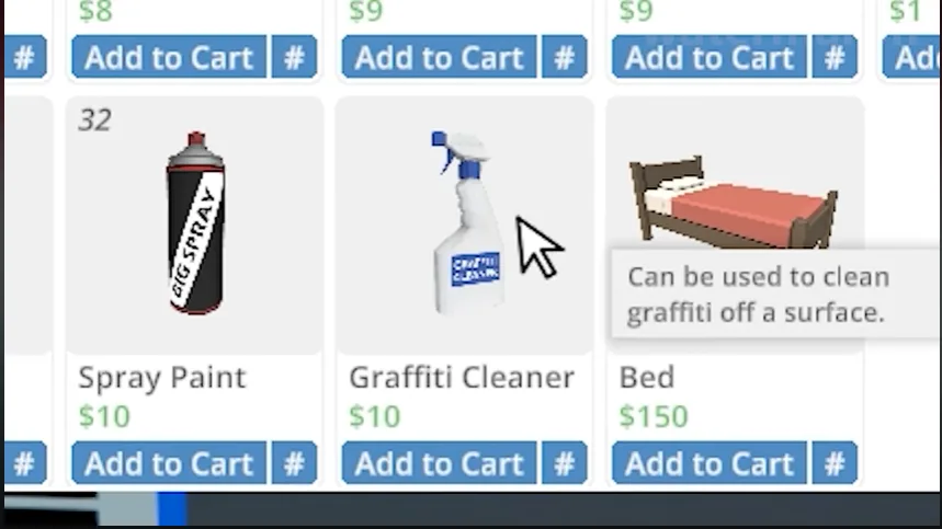 how to clean graffiti in schedule 1