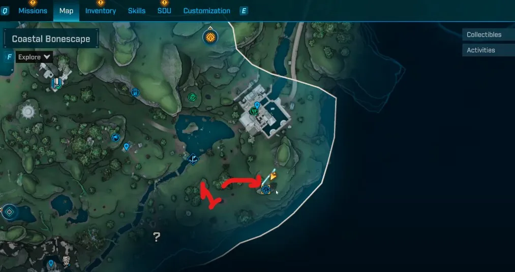 Coastal Bonescape Vault Symbol Location #1 in Borderlands 4