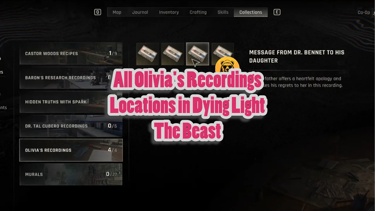 All Olivia's Recordings Locations in Dying Light The Beast