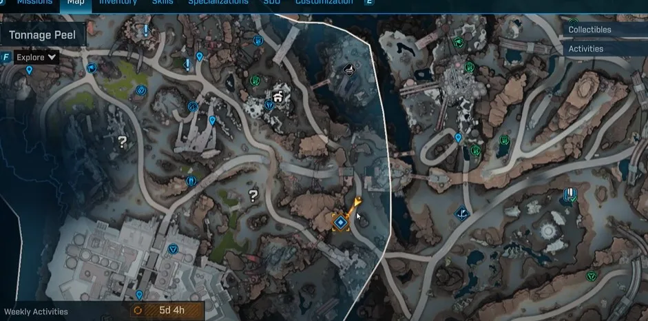 Echo Log Location #1 & #2 in Tonnage Peel in BL4
