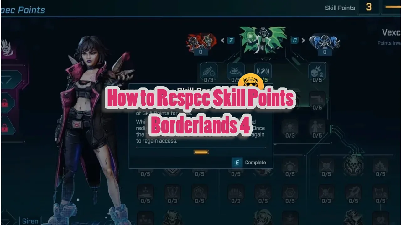 How to Respec Skill Points Borderlands 4