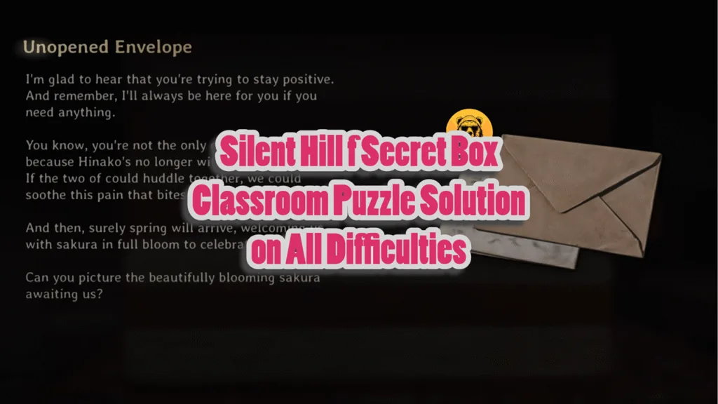 Silent Hill f Secret Box Classroom Puzzle Solution on All Difficulties