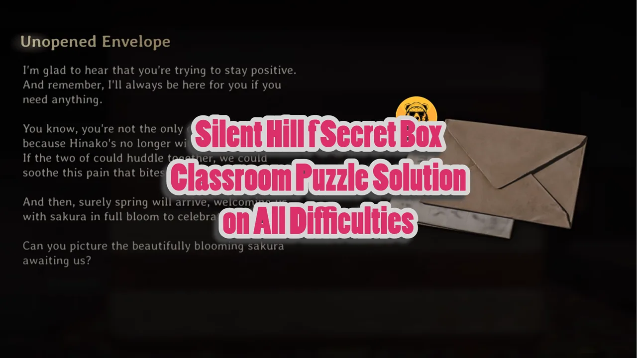Silent Hill f Secret Box Classroom Puzzle Solution on All Difficulties