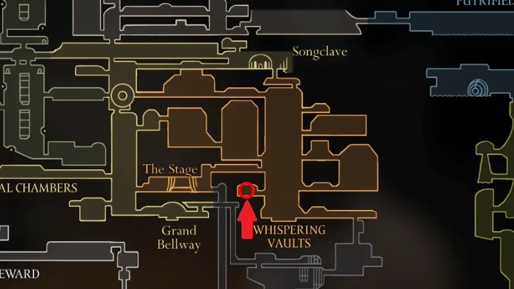 Whispering Vaults Cogheart Location in Hollow Knight Silksong