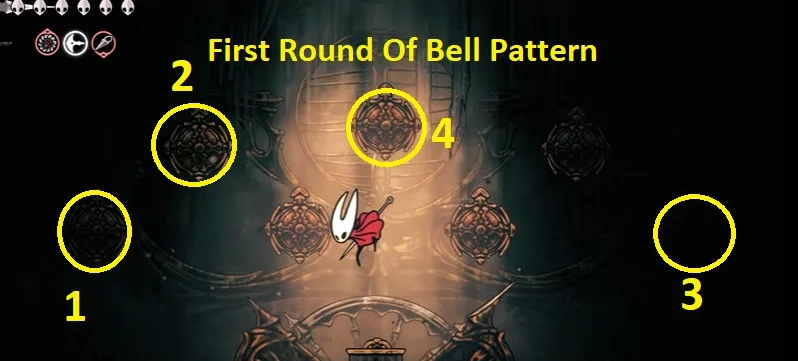 first round of bell pattern in silksong at hispering Vault