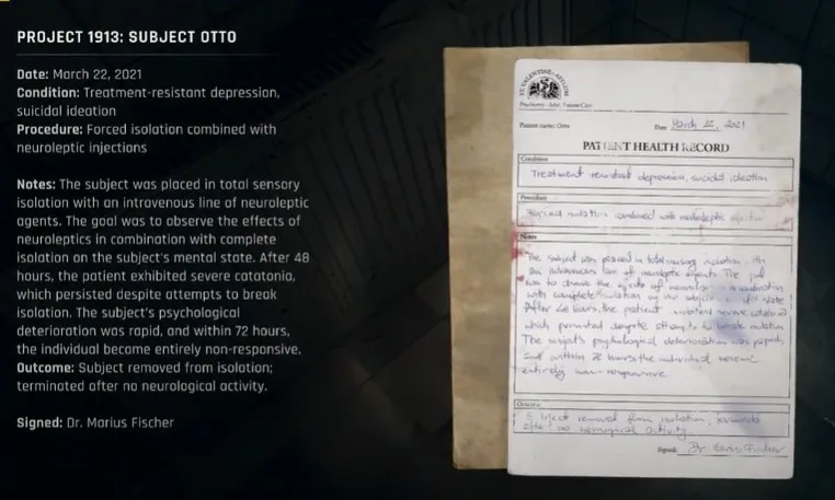 project 13 subject otto patient record in dying light the beast