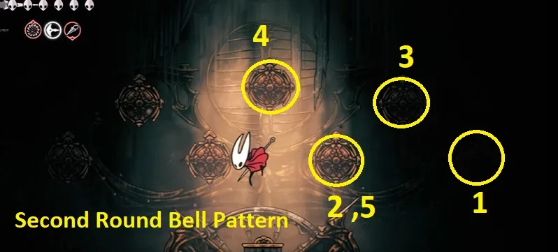 second round of bell pattern in silksong at whispering Vault