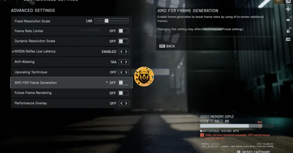 How to Disable FSR Frame Generation in Battlefield 6 to fix the DXGI Error Device Hung error on PC?