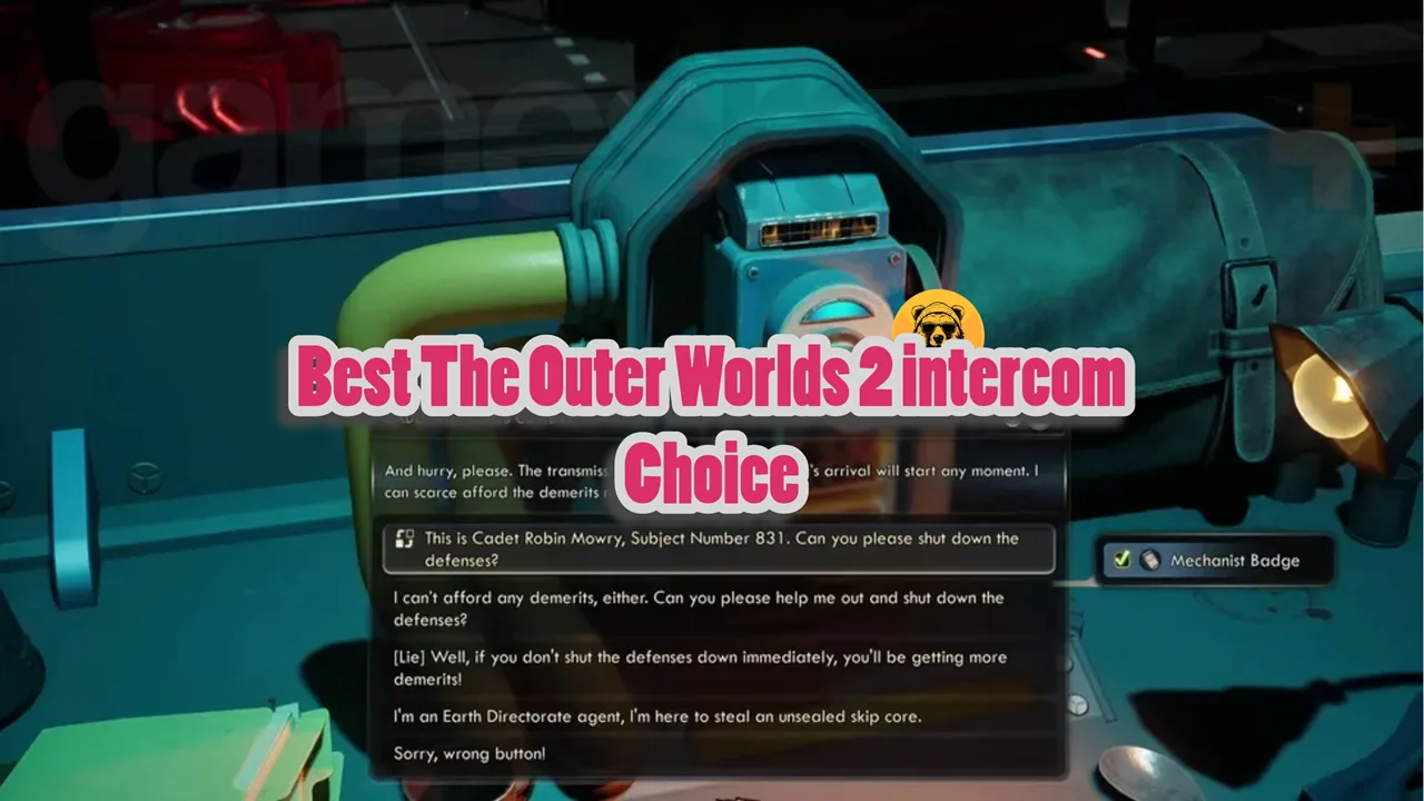 Best The Outer Worlds 2 Intercom Choice
